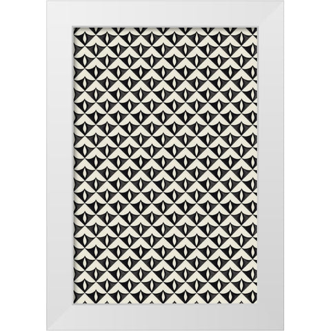 Black Triangle Pattern White Modern Wood Framed Art Print by Treechild