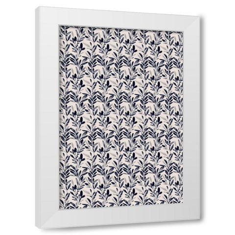 Water Color Pattern White Modern Wood Framed Art Print by Treechild