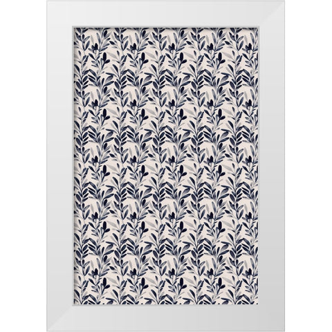 Water Color Pattern White Modern Wood Framed Art Print by Treechild