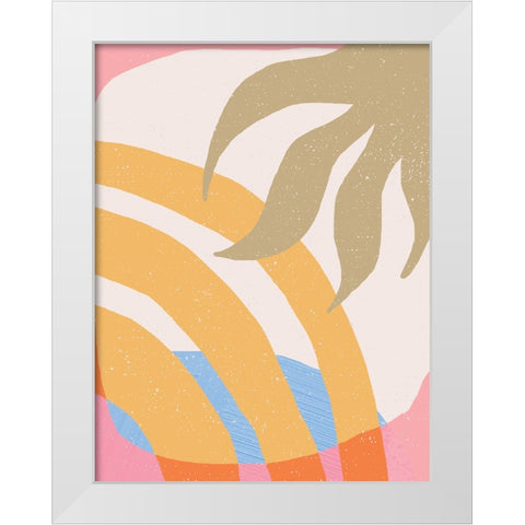 Sun and Botanics White Modern Wood Framed Art Print by Demir, Aylin
