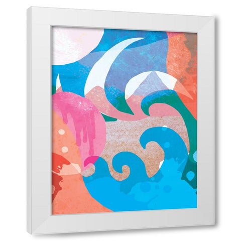 Melting Sun White Modern Wood Framed Art Print by Demir, Aylin