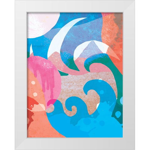 Melting Sun White Modern Wood Framed Art Print by Demir, Aylin