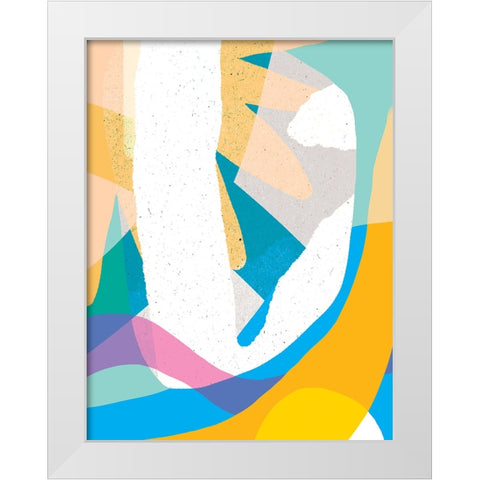 Color Burst White Modern Wood Framed Art Print by Demir, Aylin