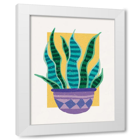Plant in the Sun White Modern Wood Framed Art Print by Demir, Aylin