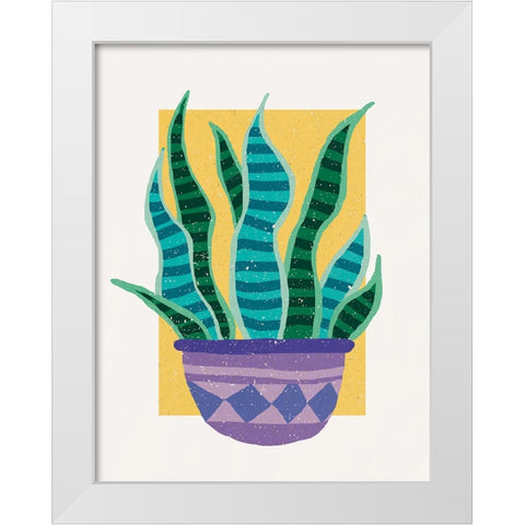 Plant in the Sun White Modern Wood Framed Art Print by Demir, Aylin