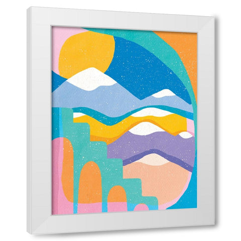 The Hike White Modern Wood Framed Art Print by Demir, Aylin