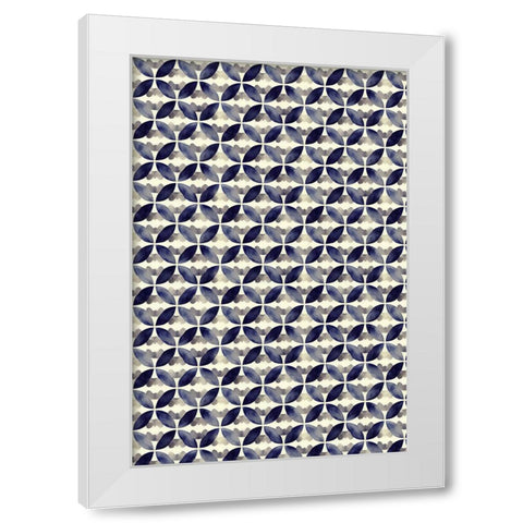 Round Watercolor Pattern White Modern Wood Framed Art Print by Treechild