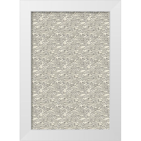Abstract Lines Pattern White Modern Wood Framed Art Print by Treechild