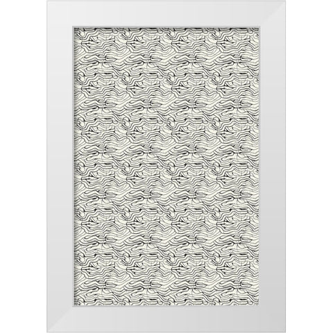 Special Line Pattern White Modern Wood Framed Art Print by Treechild