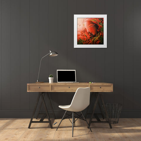 Mother Nature White Modern Wood Framed Art Print by Mukherjee, Dhananjoy