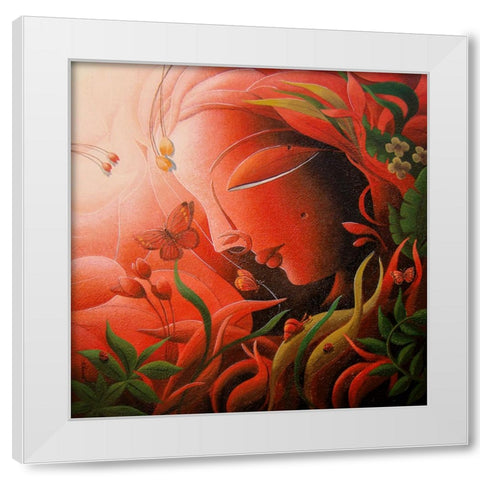 Mother Nature White Modern Wood Framed Art Print by Mukherjee, Dhananjoy