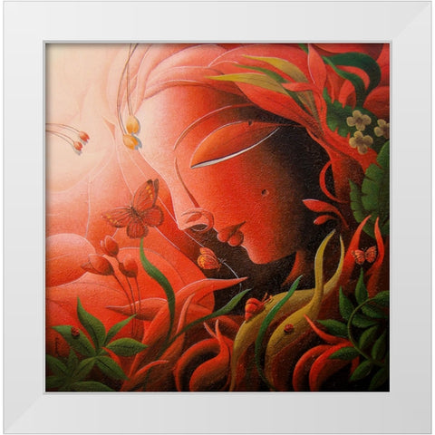 Mother Nature White Modern Wood Framed Art Print by Mukherjee, Dhananjoy