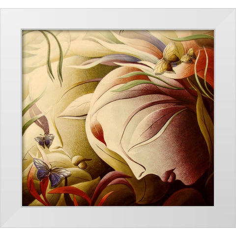 Mother Nature White Modern Wood Framed Art Print by Mukherjee, Dhananjoy