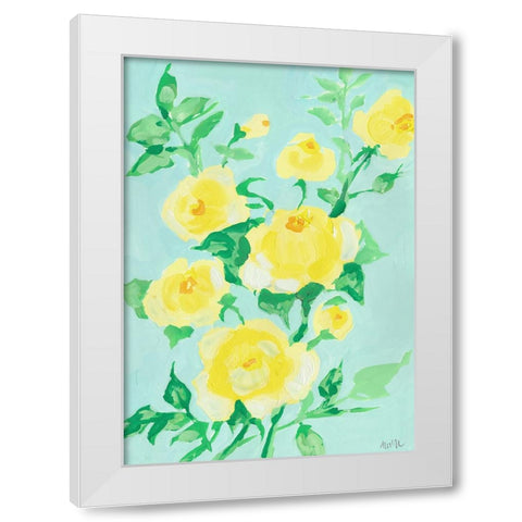 Lemon Roses White Modern Wood Framed Art Print by Zwara, Ania