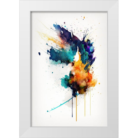 Flight of Colors White Modern Wood Framed Art Print by Mauro