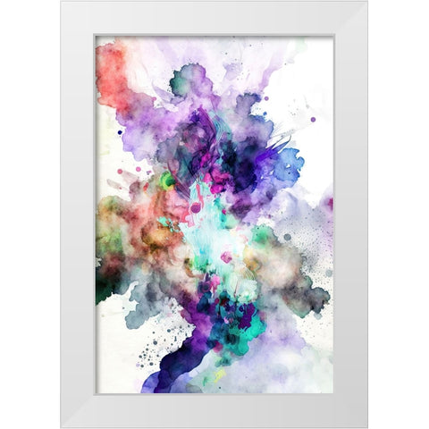 Chromatic Symphony White Modern Wood Framed Art Print by Mauro