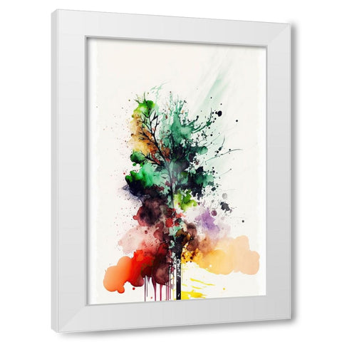 Chromatic Roots White Modern Wood Framed Art Print by Mauro