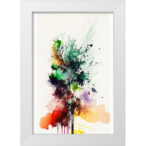 Chromatic Roots White Modern Wood Framed Art Print by Mauro
