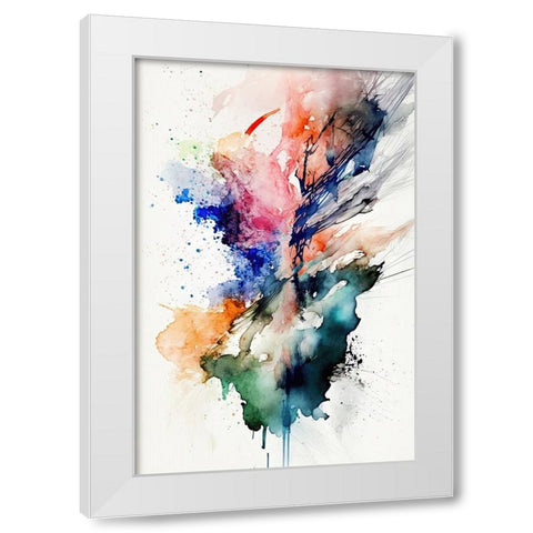 Stranger Shapes White Modern Wood Framed Art Print by Mauro