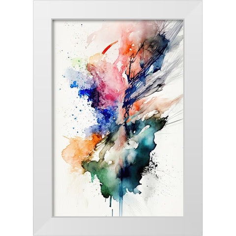Stranger Shapes White Modern Wood Framed Art Print by Mauro