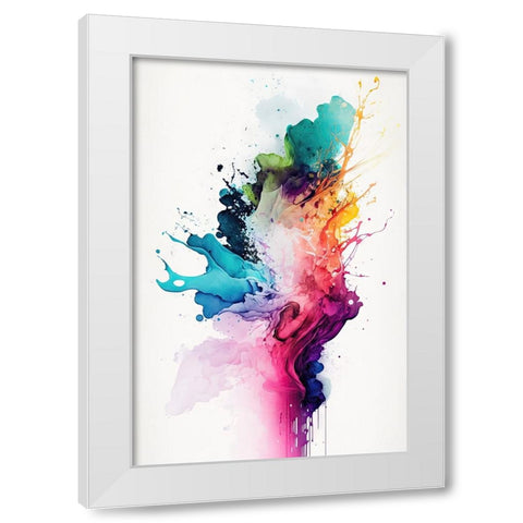 Blissful Chaos White Modern Wood Framed Art Print by Mauro