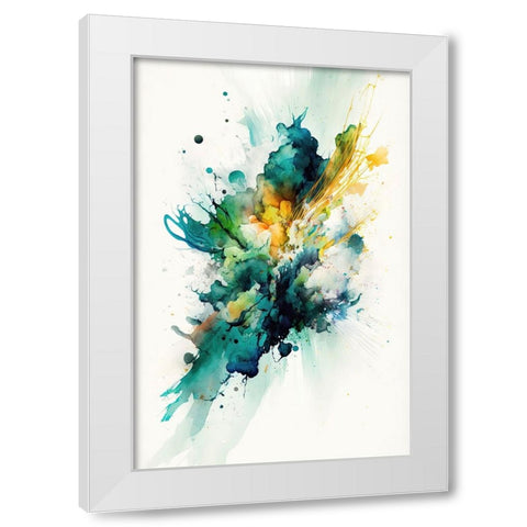 Serenity in Green White Modern Wood Framed Art Print by Mauro