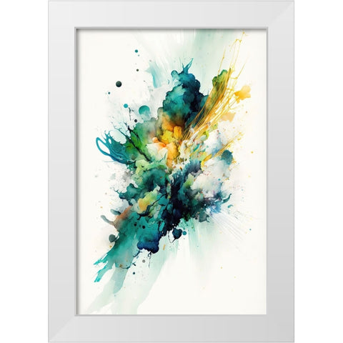 Serenity in Green White Modern Wood Framed Art Print by Mauro