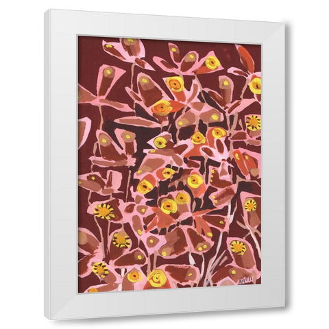 Brown Retro Butterflies White Modern Wood Framed Art Print by Zwara, Ania