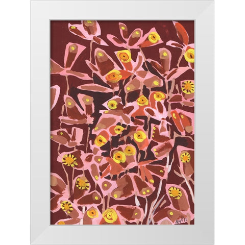 Brown Retro Butterflies White Modern Wood Framed Art Print by Zwara, Ania