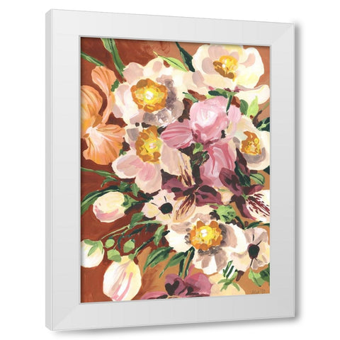 Brown Orchids White Modern Wood Framed Art Print by Zwara, Ania