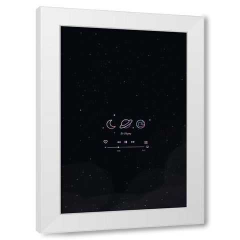 Neon Galaxy White Modern Wood Framed Art Print by Thai, Xuan