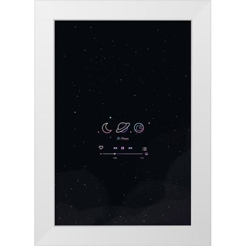 Neon Galaxy White Modern Wood Framed Art Print by Thai, Xuan
