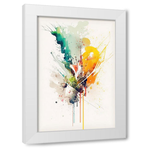 Color Burst White Modern Wood Framed Art Print by Mauro