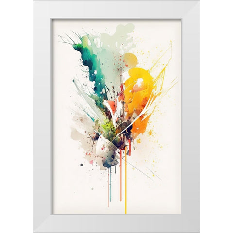 Color Burst White Modern Wood Framed Art Print by Mauro