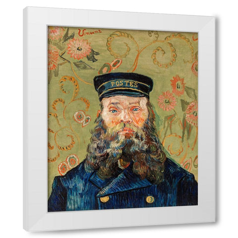 The Postman White Modern Wood Framed Art Print by Pictufy