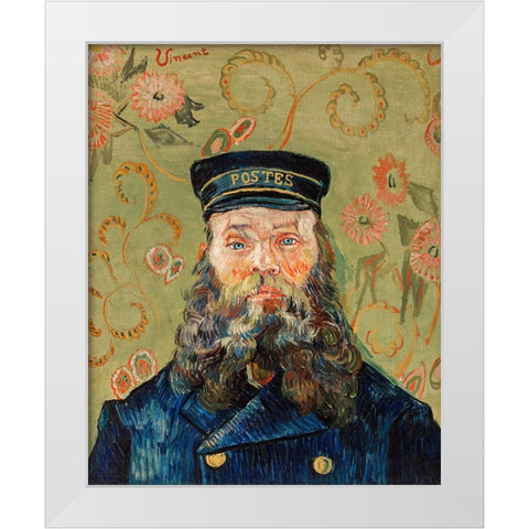 The Postman White Modern Wood Framed Art Print by Pictufy