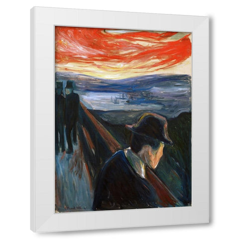 Despair White Modern Wood Framed Art Print by Pictufy