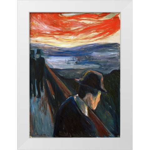 Despair White Modern Wood Framed Art Print by Pictufy