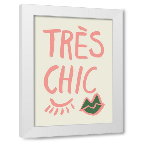 Tres Chic White Modern Wood Framed Art Print by Pictufy Studio