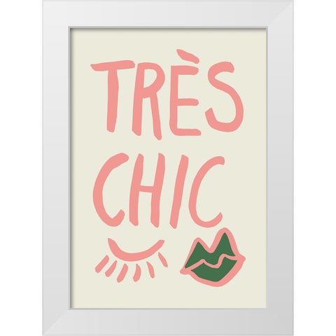 Tres Chic White Modern Wood Framed Art Print by Pictufy Studio