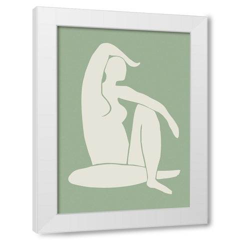 Figure Matisse Style Green White Modern Wood Framed Art Print by Pictufy Studio II