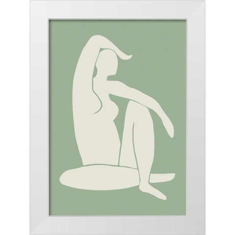 Figure Matisse Style Green White Modern Wood Framed Art Print by Pictufy Studio II
