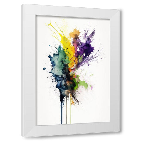 Color Splash White Modern Wood Framed Art Print by Mauro