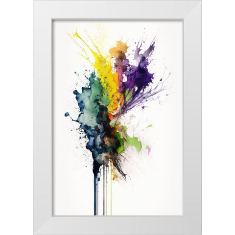 Color Splash White Modern Wood Framed Art Print by Mauro