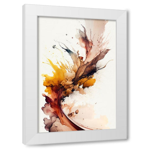 Autumnal Abstract White Modern Wood Framed Art Print by Mauro