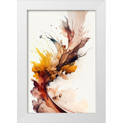 Autumnal Abstract White Modern Wood Framed Art Print by Mauro