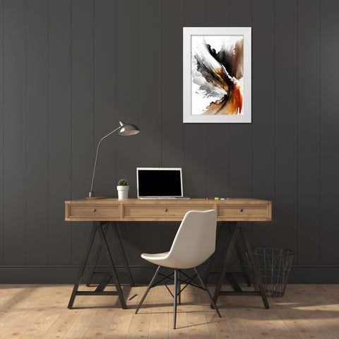 Earthy Abstraction White Modern Wood Framed Art Print by Mauro