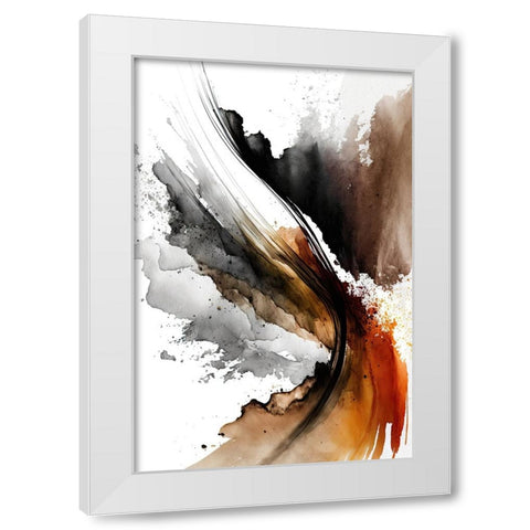 Earthy Abstraction White Modern Wood Framed Art Print by Mauro