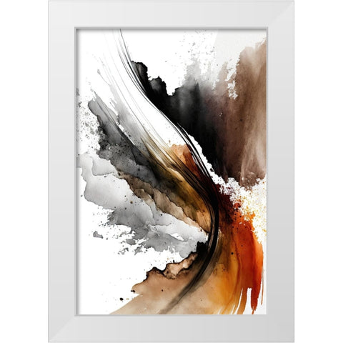 Earthy Abstraction White Modern Wood Framed Art Print by Mauro