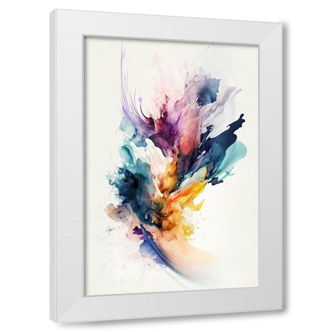 Whispers of Color White Modern Wood Framed Art Print by Mauro